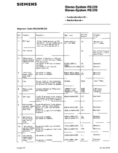 Siemens Stereo-System RS 226 326 service manual