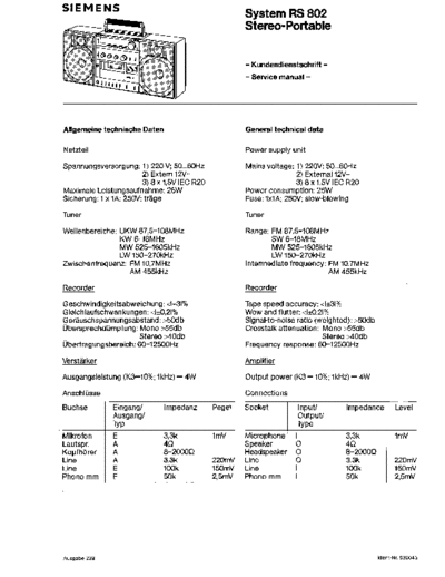 Siemens System RS 802 service manual