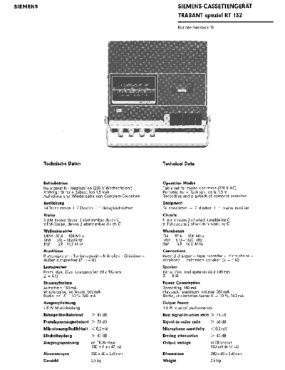 Siemens Trabant spezial RT 132 service manual