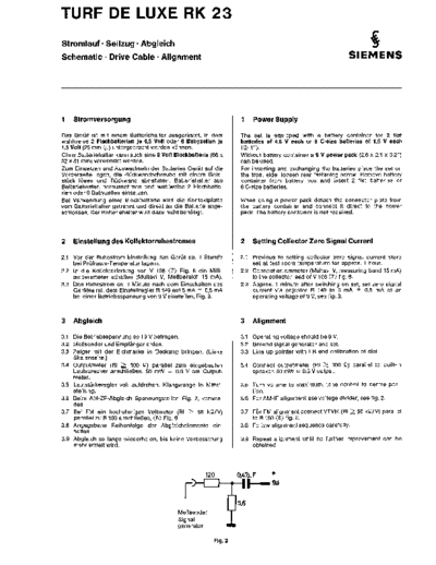 Siemens Turf de Luxe RK 23 service manual