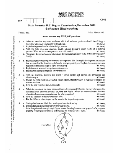 B.E (Engineering) Computer Science (CSE) B.E (Engineering)  Computer Science (CSE)  Sem 5  Software Engineering (SE)