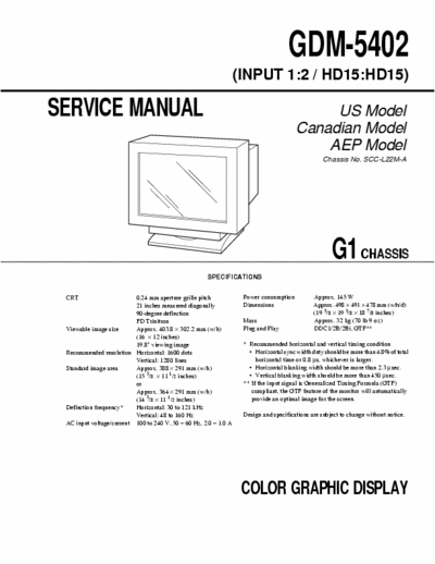 Sony GDM-5402 Sony GDM-5402_chassis G1