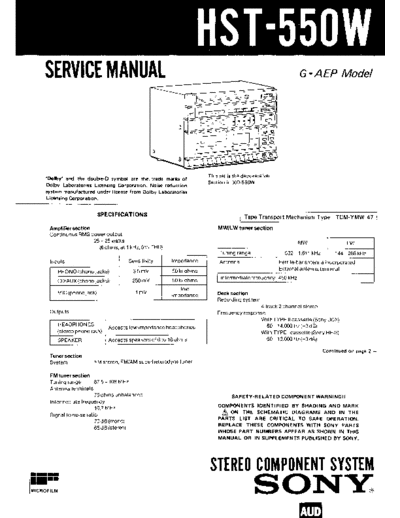 Sony HST-550W service manual