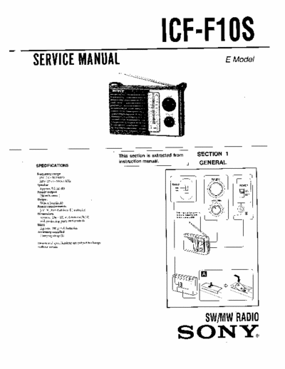 Sony ICFF10S portable radio