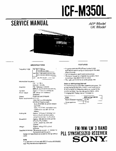 Sony ICFM350L portable receiver