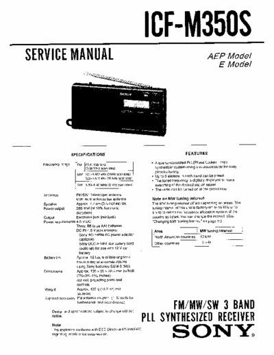 Sony ICFM350S portable receiver