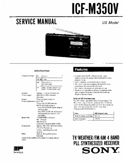 Sony ICFM350V portable receiver