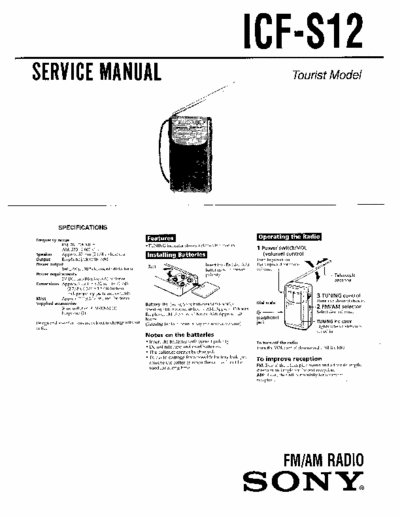 Sony ICFS12 portable radio