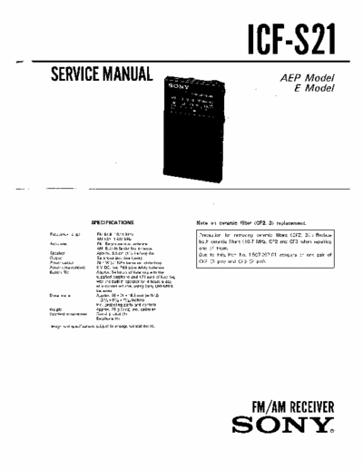 Sony ICFS21 portable radio