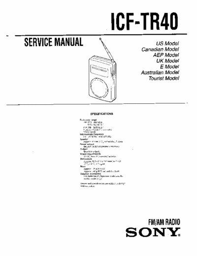 Sony ICFTR40 portable radio