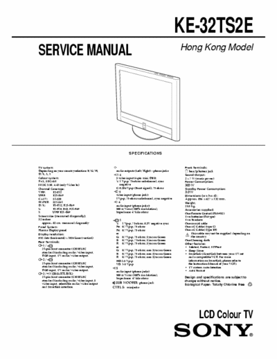 SONY KE-32TS2E Service Manual