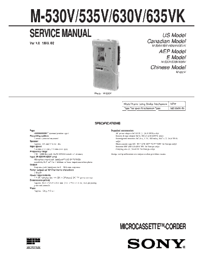 Sony M530V microcassette recorder
