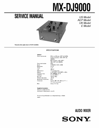 Sony MDXJ9000 mixer