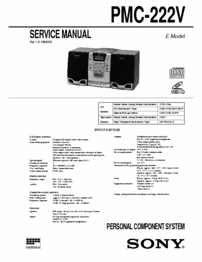 Sony PMC222V mini audio system