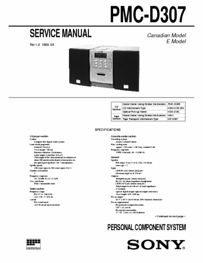 Sony PMCD307 mini audio system