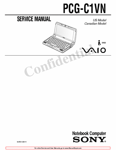 Sony Picturebook PCG-C1VN Sony Picturebook PCG-C1VN Service Manual