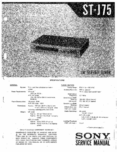 Sony STJ75 tuner