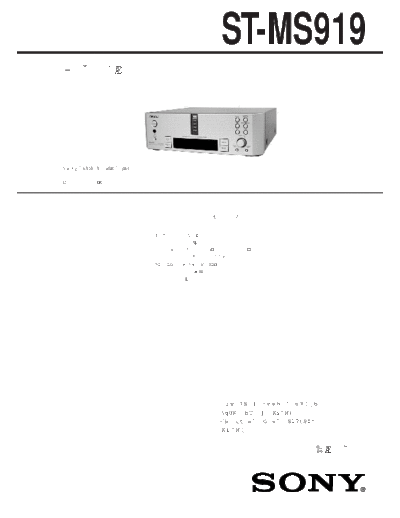 Sony STMS919 tuner