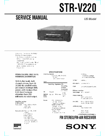 Sony STRV220 receiver