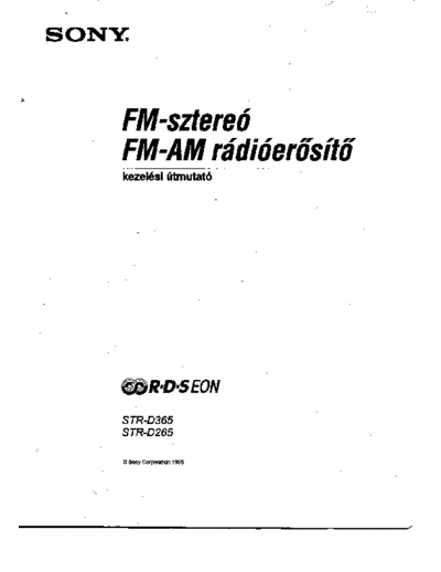 Sony STR-D265 & D365 Hungary language