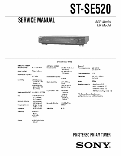 Sony STSE520 tuner