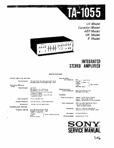 Sony TA1055 integrated amplifier (ver.docs)