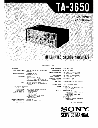 Sony TA3650 integrated amplifier