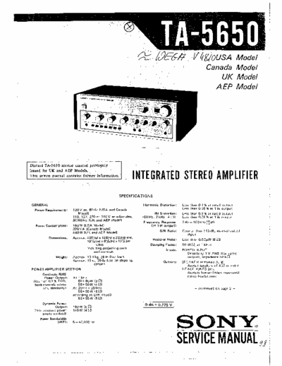 Sony TA5650 integrated amplifier