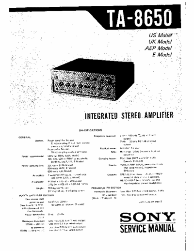 Sony TA8650 integrated amplifier