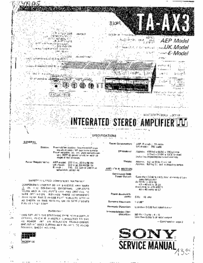 Sony TAAX3 integrated amplifier