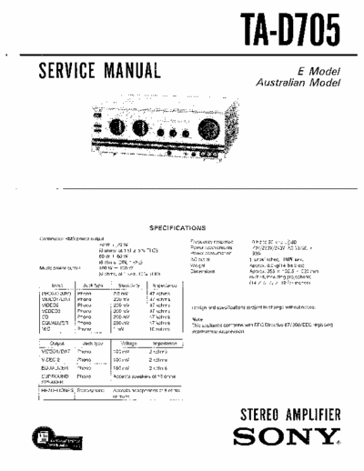 Sony TAD705 integrated amplifier