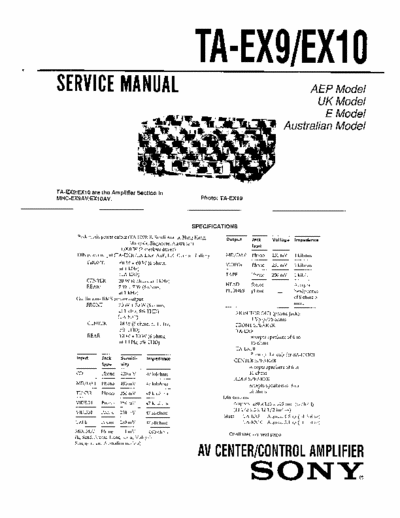 Sony TAEX9, TAEX10 integrated amplifier