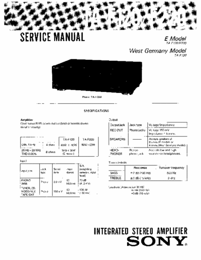 Sony TAF120, TAF220 integrated amplifier