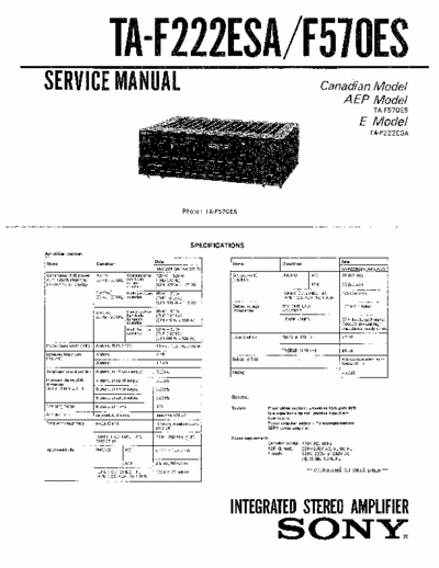 Sony TAF222, TAF570 integrated amplifier