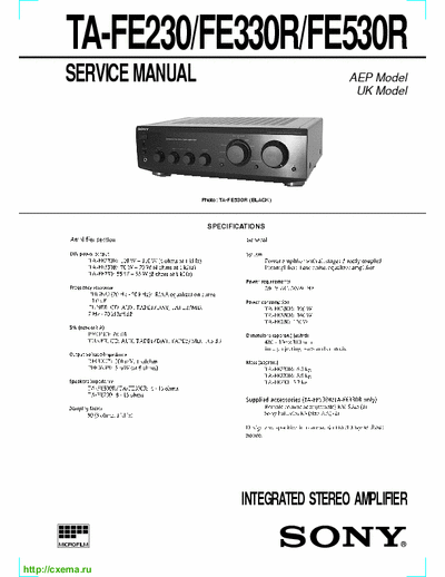 Sony TAF230, TAF330, TAF530 integrated amplifier
