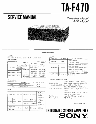 Sony TAF470 integrated amplifier