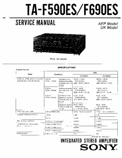 Sony TAF590, TAF690 integrated amplifier