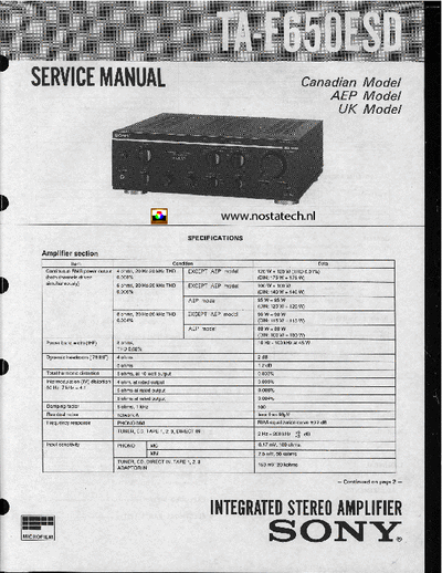 Sony TAF650ESD integrated amplifier