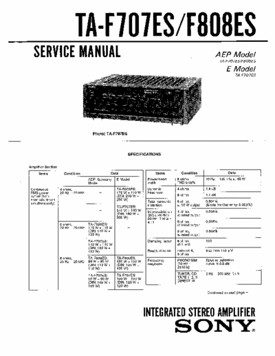 Sony TAF707, TAF808 integrated amplifier