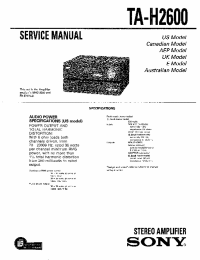 Sony TAH2600 integrated amplifier