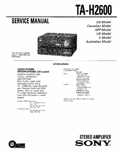 Sony TAH-2600 Schematic diagram or Diagrama esquemático.