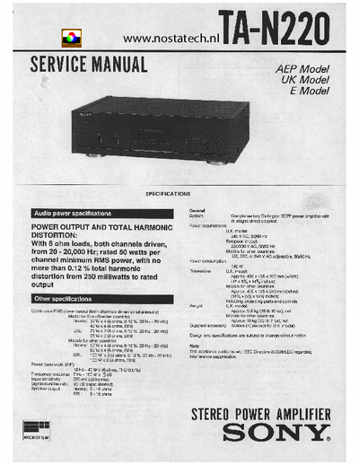 Sony TAN220 amplifier