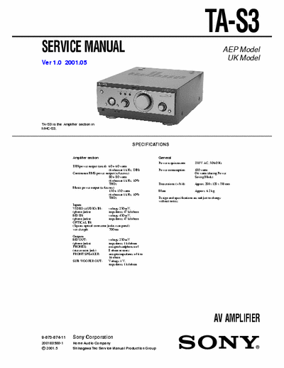 Sony TAS3 amplifier