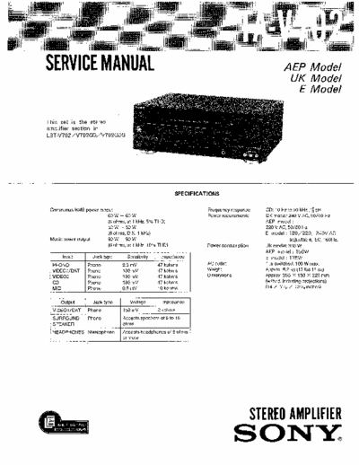 Sony TAV702 integrated amplifier