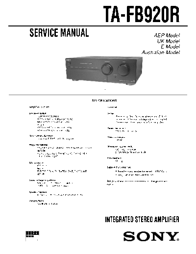 Sony TA-FB920 Stereo Amplifier