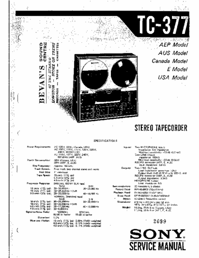 Sony TC377 tape deck