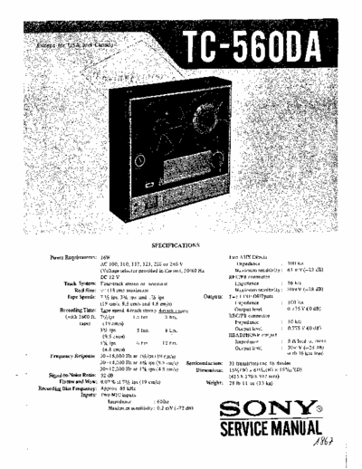 Sony TC560DA tape deck