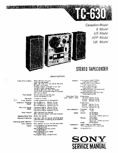 Sony TC630 tape deck