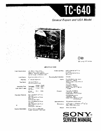 Sony TC640 tape deck