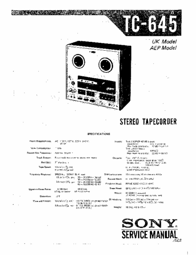 Sony TC645 tape deck